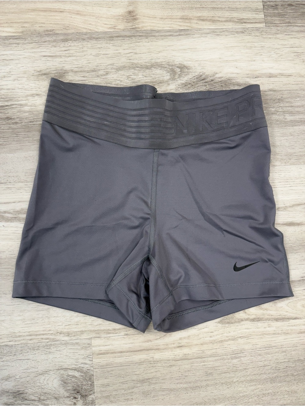 Nike Gray Women's Compression Bike Shorts with Subtle Swoosh